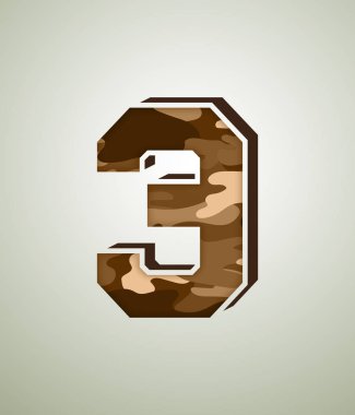 Camo karakter kümesi, detaylı vektör yazı tipi