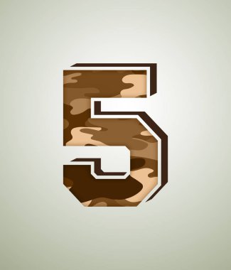 Camo karakter kümesi, detaylı vektör yazı tipi