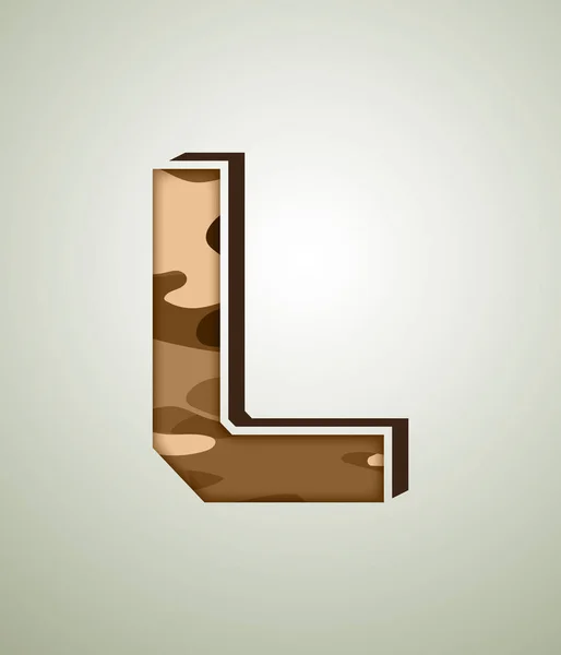 Camo Character Set Gedetailleerde Vector Lettertype — Stockvector