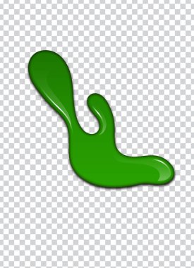 Yeşil sıvı, su sıçramalarına ve lekeleri. Sümük vektör çizim.