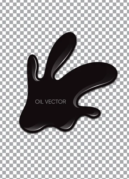 Aceite Negro Realista Aislado Sobre Fondo Transparente Ilustración Vectorial — Vector de stock