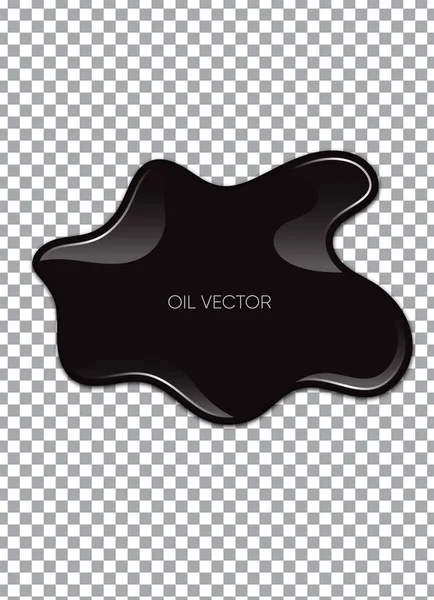 Aceite Negro Realista Aislado Sobre Fondo Transparente Ilustración Vectorial — Vector de stock