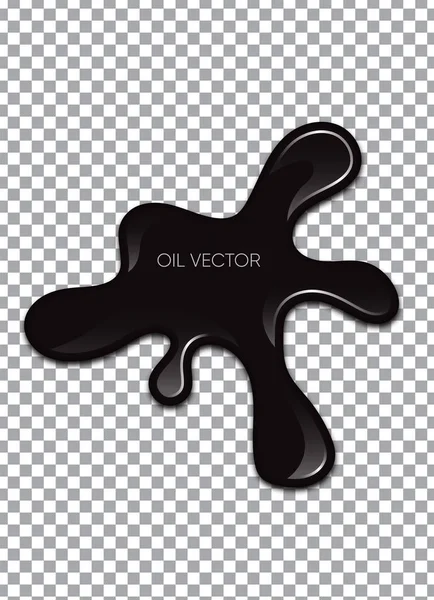Realistic Black Oil Isolado Fundo Transparente Ilustração Vetorial — Vetor de Stock