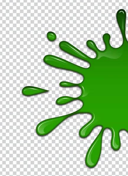 Green Liquid Splashes Smudges Slime Vector Illustration — Stock Vector