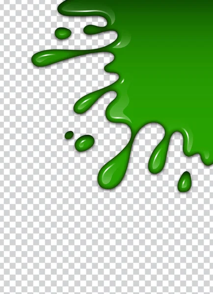 Grüne Flüssigkeit Spritzer Und Flecken Schleimvektorillustration — Stockvektor