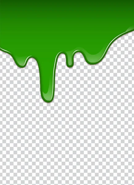 Green Liquid Splashes Smudges Slime Vector Illustration — Stock Vector