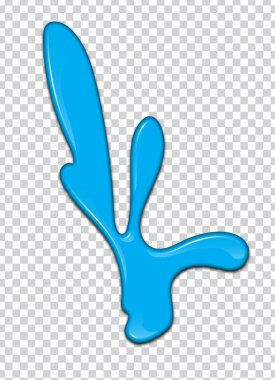 Mavi boya sıçrama saydam arka plan ile. Vektör çizim.