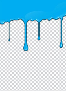 Mavi boya sıçrama saydam arka plan ile. Vektör çizim.