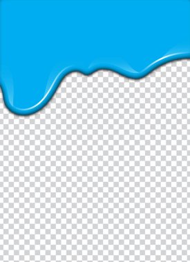Mavi boya sıçrama saydam arka plan ile. Vektör çizim.