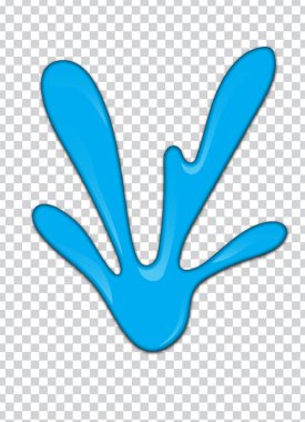 Mavi boya sıçrama saydam arka plan ile. Vektör çizim.