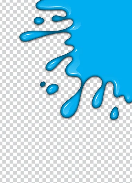 Salpicadura Pintura Azul Con Fondo Transparente Ilustración Vectorial — Vector de stock