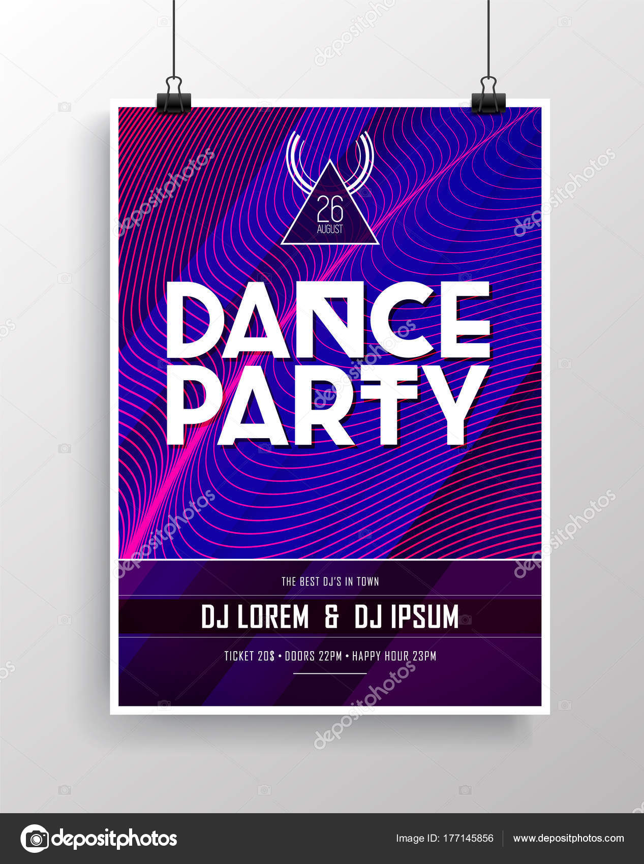 diseño flyer vector danza fiesta con fondo llamativo archivo colores llamativos para flyers