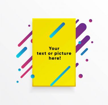 Vektör arka plan. Sarı soyut şekli. Trendy neon hatları ve daireler duvar kağıdı bir modern malzeme tasarım stil.