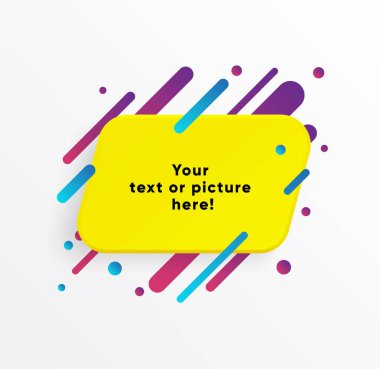 Vektör arka plan. Sarı soyut şekli. Trendy neon hatları ve daireler duvar kağıdı bir modern malzeme tasarım stil.