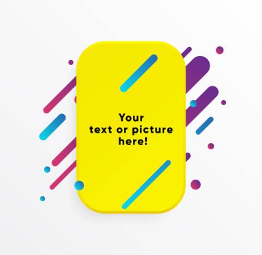 Vektör arka plan. Sarı soyut şekli. Trendy neon hatları ve daireler duvar kağıdı bir modern malzeme tasarım stil.