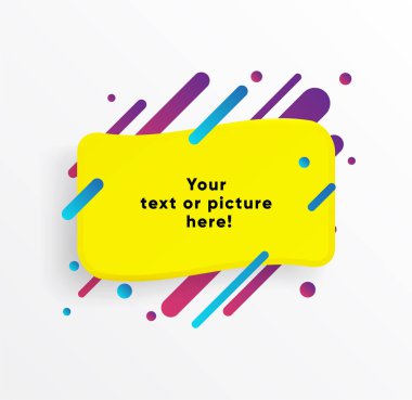 Vektör arka plan. Sarı soyut şekli. Trendy neon hatları ve daireler duvar kağıdı bir modern malzeme tasarım stil.