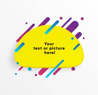 Vektör arka plan. Sarı soyut şekli. Trendy neon hatları ve daireler duvar kağıdı bir modern malzeme tasarım stil.