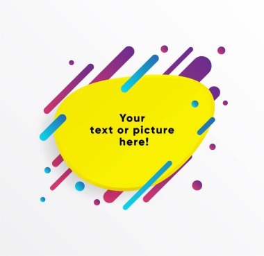 Vektör arka plan. Sarı soyut şekli. Trendy neon hatları ve daireler duvar kağıdı bir modern malzeme tasarım stil.