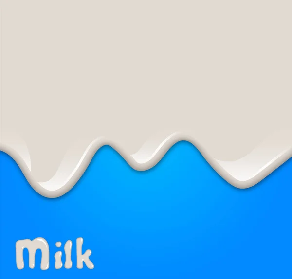 Realistiska Mjölk Släpper Stänk Flytande Isolerad Blå Bakgrund Vektorillustration — Stock vektor