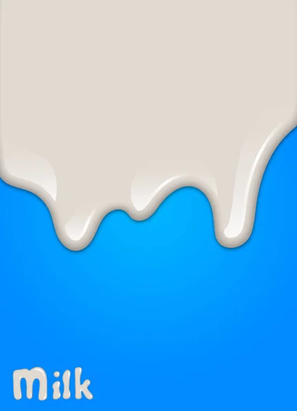 Goccia Latte Realistica Schizzi Liquido Isolato Fondo Blu Illustrazione Vettoriale — Vettoriale Stock