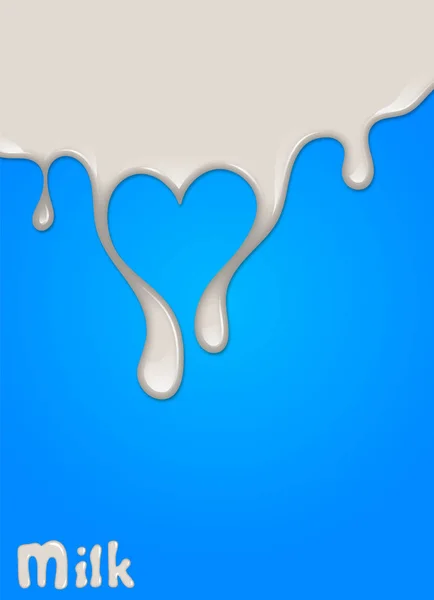 Goccia Latte Realistica Schizzi Liquido Isolato Fondo Blu Illustrazione Vettoriale — Vettoriale Stock
