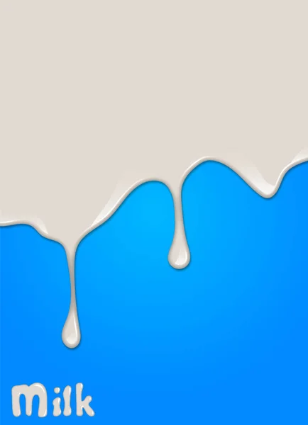 Realistic Milk Drop Splashes Liquid Isolated Blue Background Vector Illustration — Stock Vector