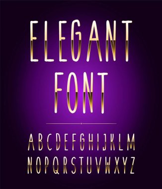 Yüksek kaliteli altın efektli vektör harfler. Vektör çizim