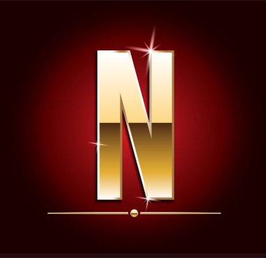 Yüksek kaliteli altın efektli vektör harfler. Vektör çizim