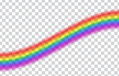 Şeffaf gökkuşağı. Vektör çizim. Saydam arka plan üzerinde gerçekçi raibow.