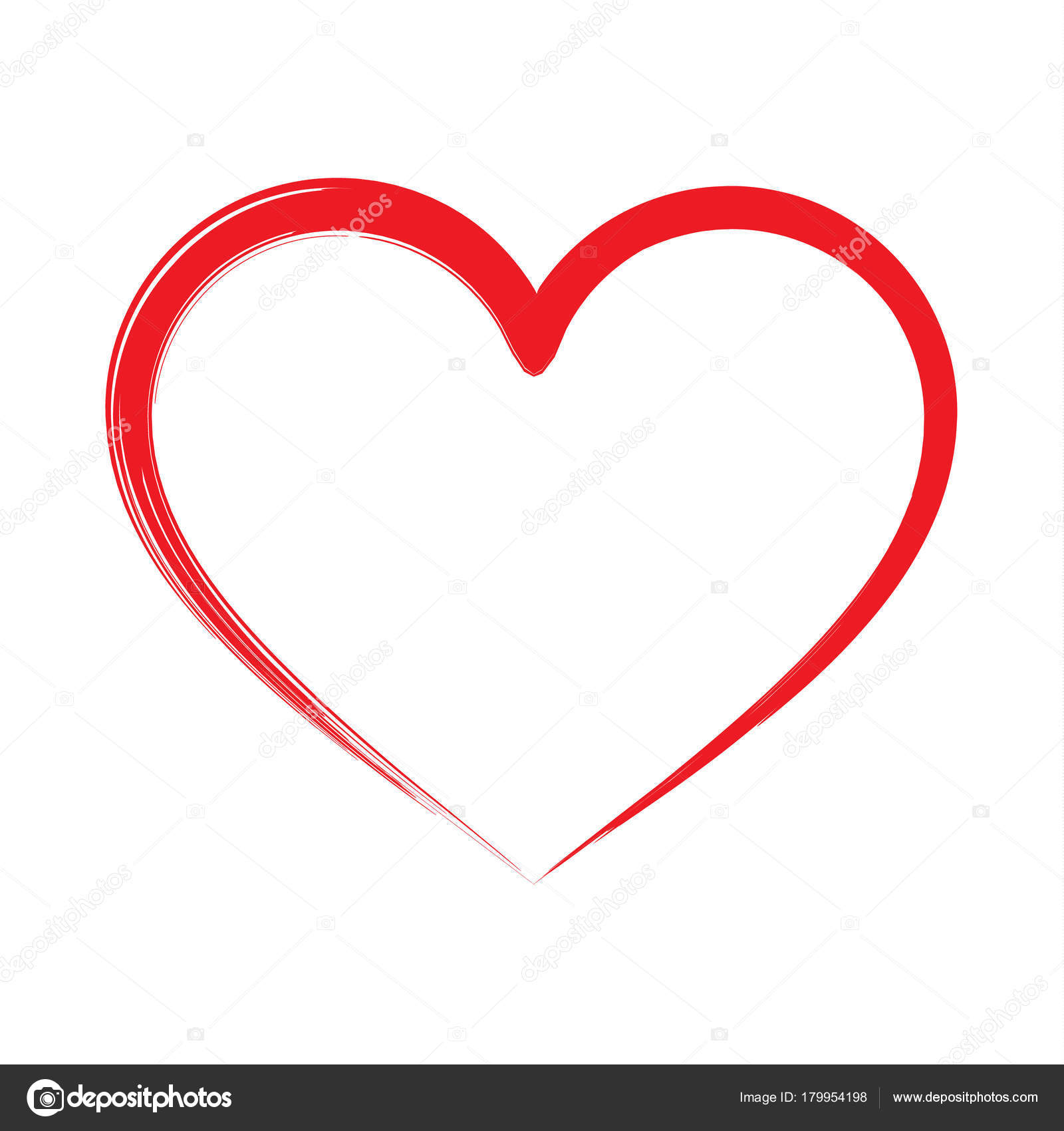 Brush Drawing Calligraphy Heart Isolated White Stock Vector Image by ©Tornadodesign 179954198