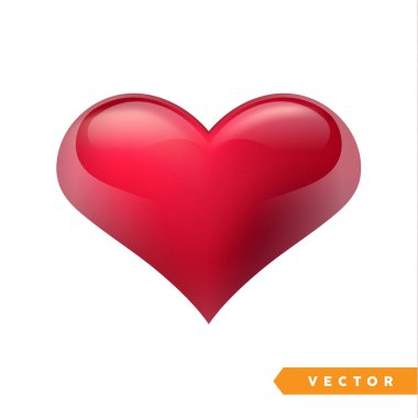 Gerçekçi kırmızı Sevgililer kalp. Vektör çizim