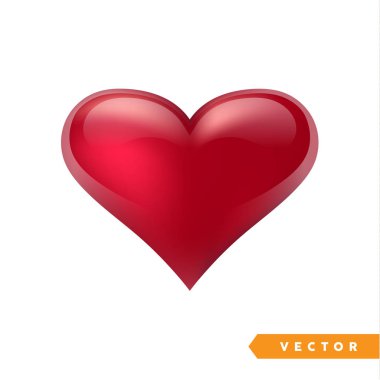 Gerçekçi kırmızı Sevgililer kalp. Vektör çizim