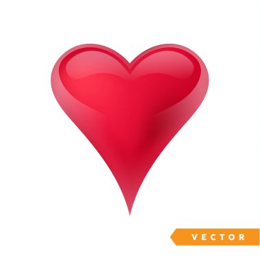 Gerçekçi kırmızı Sevgililer kalp. Vektör çizim