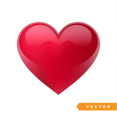 Gerçekçi kırmızı Sevgililer kalp. Vektör çizim
