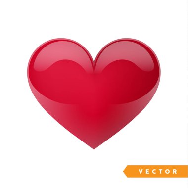Gerçekçi kırmızı Sevgililer kalp. Vektör çizim