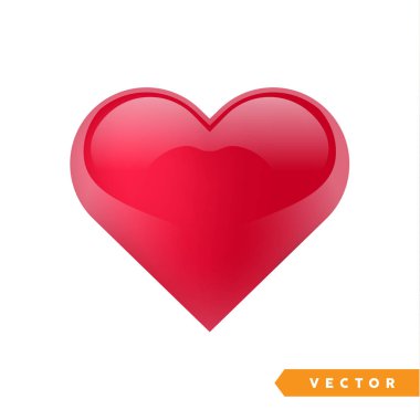 Gerçekçi kırmızı Sevgililer kalp. Vektör çizim