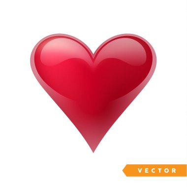 Gerçekçi kırmızı Sevgililer kalp. Vektör çizim