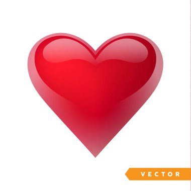 Gerçekçi kırmızı Sevgililer kalp. Vektör çizim