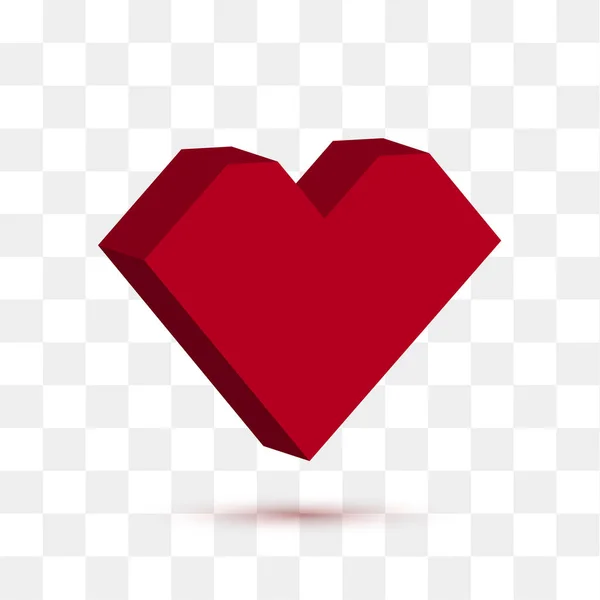 Мягкое Красное Сердце Прозрачном Фоне Векторная Иллюстрация — стоковый вектор