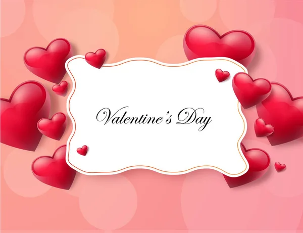 2018 День Святого Валентина Фон Текстовым Боксом Красивые Сердца Векторная — стоковый вектор