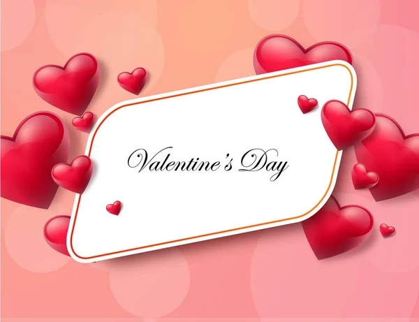 2018 Valentine Day Background Textbox Beautifull Hearts Vector Illustration — Stock Vector
