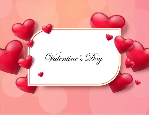 2018 День Святого Валентина Фон Текстовым Боксом Красивые Сердца Векторная — стоковый вектор