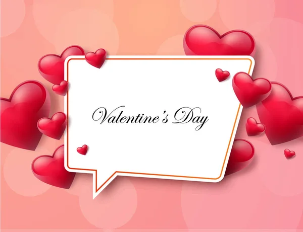 2018 Valentine Day Background Textbox Beautifull Hearts Vector Illustration — Stock Vector