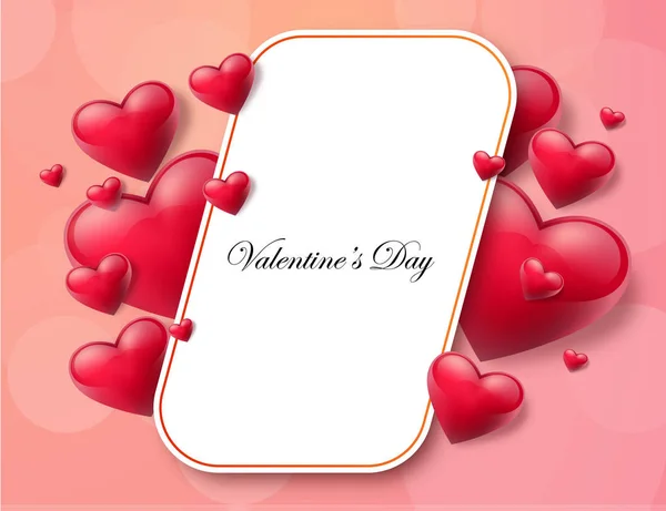 2018 Valentine Day Background Textbox Beautifull Hearts Vector Illustration — Stock Vector