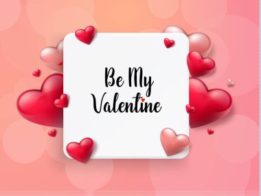 2018 Sevgililer günü arka plan metin kutusu ve güzel yürekleri. Vektör çizim