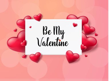 2018 Sevgililer günü arka plan metin kutusu ve güzel yürekleri. Vektör çizim