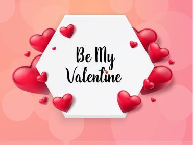 2018 Sevgililer günü arka plan metin kutusu ve güzel yürekleri. Vektör çizim