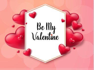 2018 Sevgililer günü arka plan metin kutusu ve güzel yürekleri. Vektör çizim