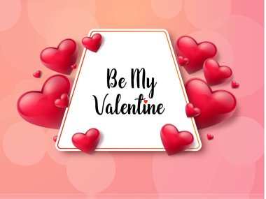 2018 Sevgililer günü arka plan metin kutusu ve güzel yürekleri. Vektör çizim