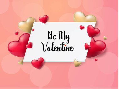 2018 Sevgililer günü arka plan metin kutusu ve güzel yürekleri. Vektör çizim